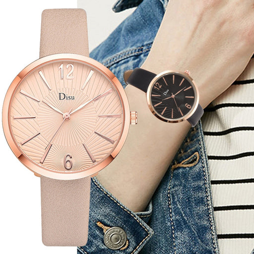 2019 Hot Luxury Wome Watch Fashion Leather Belt Sun Texture Analog Quartz Watch Dress Reloj de dama free shipping Wd3sea1