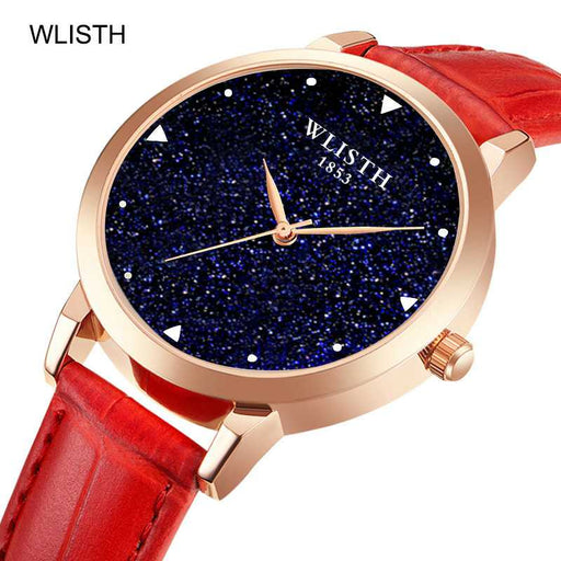 Womes Watches  Starry Sky Clock Luxury Dress Relojes Women Elegant Quartz Wristwatch Mujer Leather Watch Feminino Montre