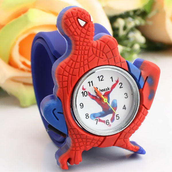 2016 Cartoon Spiderman Watches Fashion Children Boys Kids Students Spider-Man Sports Silicone Watches Analog Wristwatch