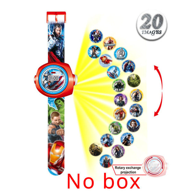 JOYROX Princess Spiderman Kids Watches Projection Cartoon Pattern Digital Child watch For Boys Girls LED Display Clock Relogio