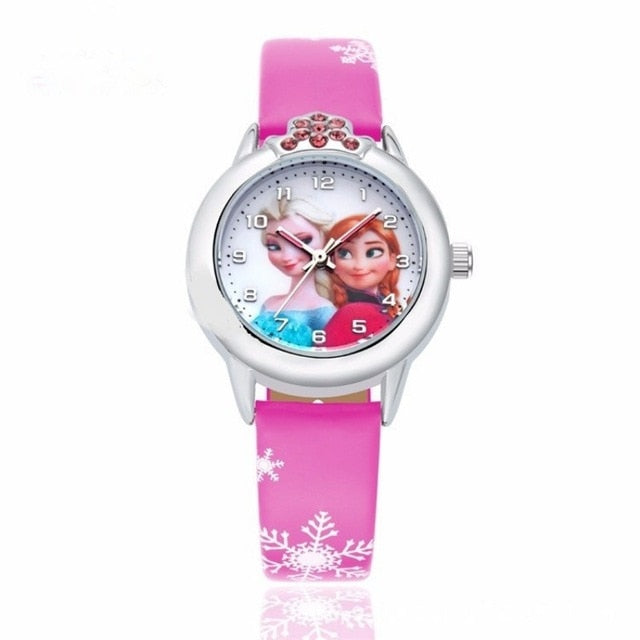 2019 Elsa Anna Princess watches Leather Children kids diamond Watch Girls Boys Student Clock Wristwatches feminino relojes saat