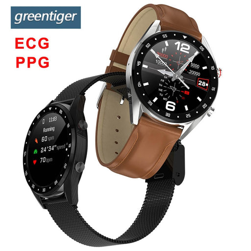 Greentiger L7 Bluetooth Smart Watch Men ECG+PPG HRV Heart Rate Blood Pressure Monitor IP68 Waterproof Smart Bracelet Android IOS