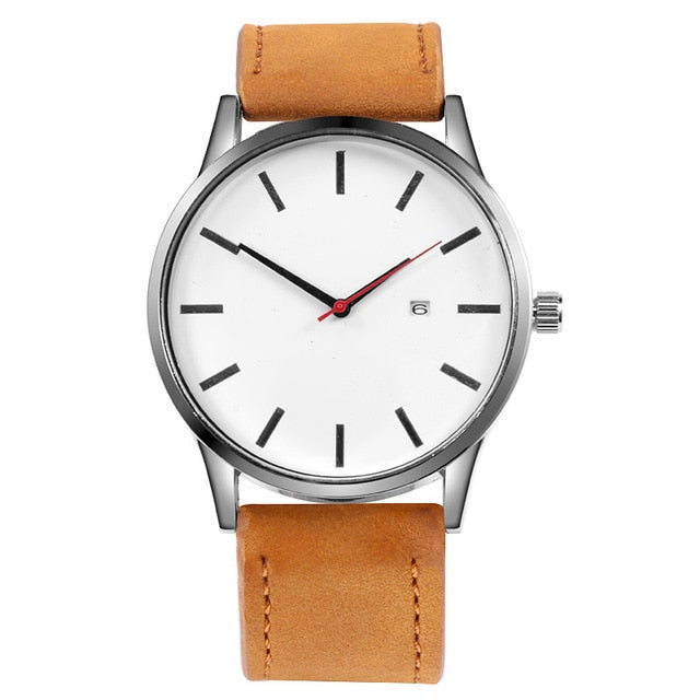 Relogio Masculino 2019 Men Quartz Watch Military Sport Wristwatch Leather Strap Mens Reloj Complete Calendar Watches Homme Saati